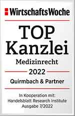 Top-Kanzlei Medizinrecht 2022, Quirmbach & Partner