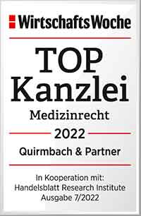 Quirmbach & Partner, Top-Kanzlei Medizinrecht 2022